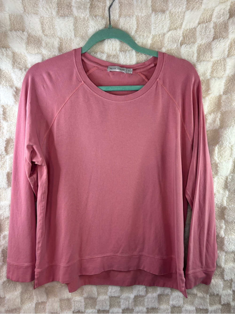 Peter Millar Women's Long-Sleeve Crewneck Top in Dusty Rose size M